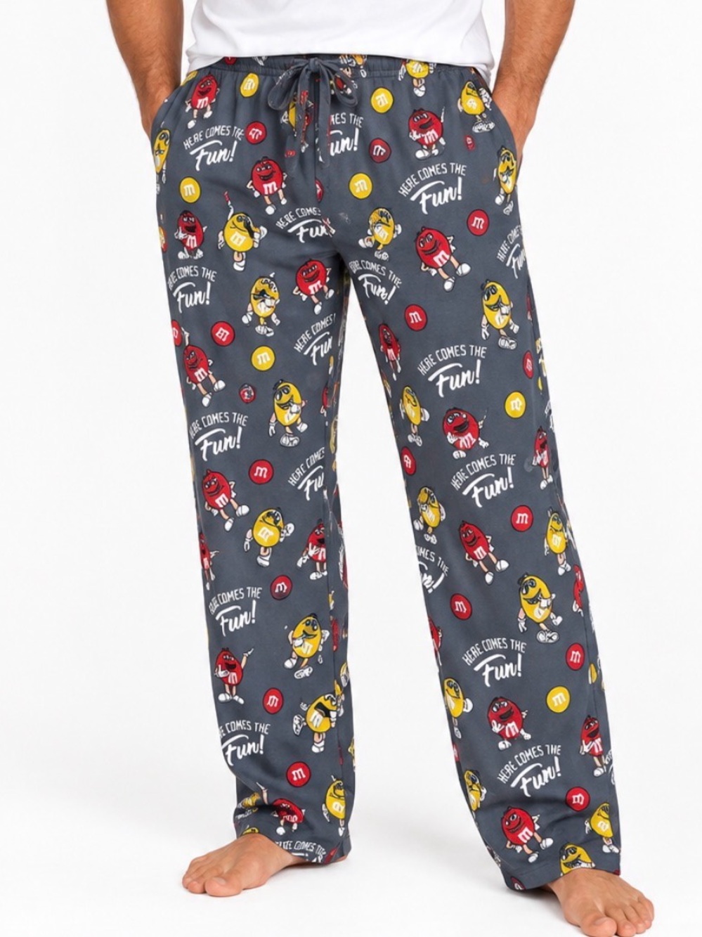 Men's Grey M&M's Character Pajama Pants SZ LG